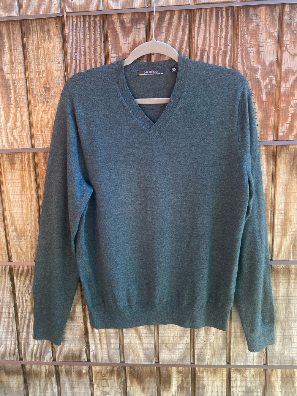 Saks Fifth Avenue Men's V-Neck Sweater - Dark Green